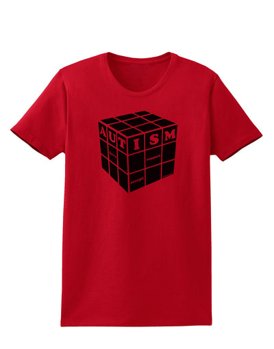 Autism Awareness - Cube B & W Womens T-Shirt-Womens T-Shirt-TooLoud-Red-X-Small-Davson Sales