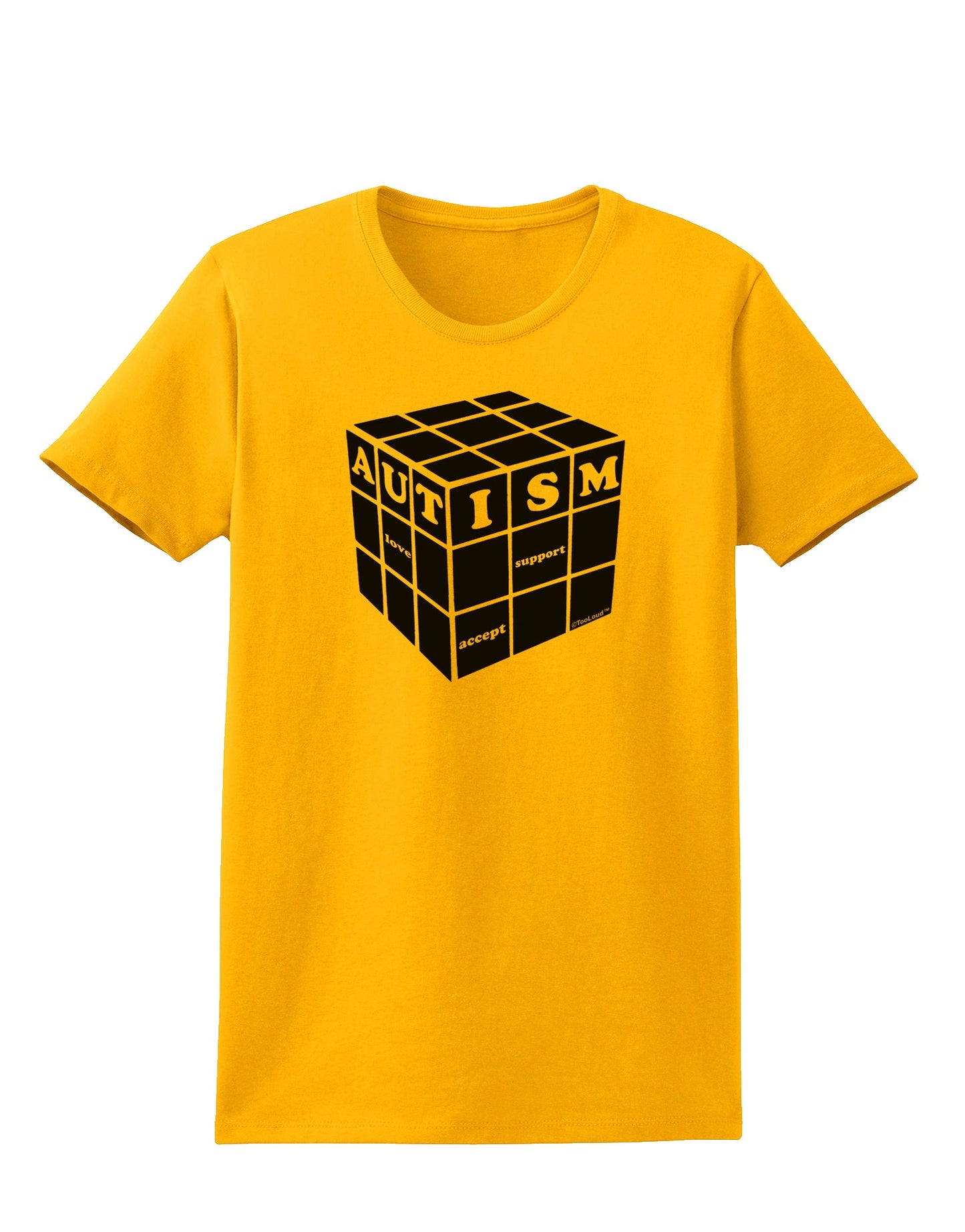 Autism Awareness - Cube B & W Womens T-Shirt-Womens T-Shirt-TooLoud-Gold-X-Small-Davson Sales