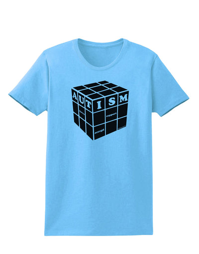 Autism Awareness - Cube B & W Womens T-Shirt-Womens T-Shirt-TooLoud-Aquatic-Blue-X-Small-Davson Sales