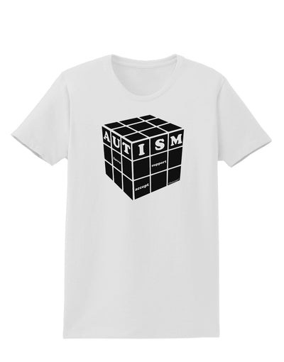 Autism Awareness - Cube B & W Womens T-Shirt-Womens T-Shirt-TooLoud-White-X-Small-Davson Sales