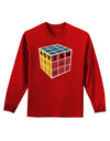 Autism Awareness - Cube Color Adult Long Sleeve Dark T-Shirt-TooLoud-Red-Small-Davson Sales