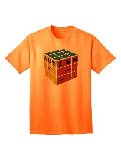 Autism Awareness - Cube Color Adult T-Shirt-unisex t-shirt-TooLoud-Neon-Orange-Small-Davson Sales
