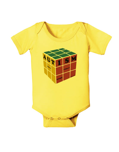 Autism Awareness - Cube Color Baby Romper Bodysuit-Baby Romper-TooLoud-Yellow-06-Months-Davson Sales