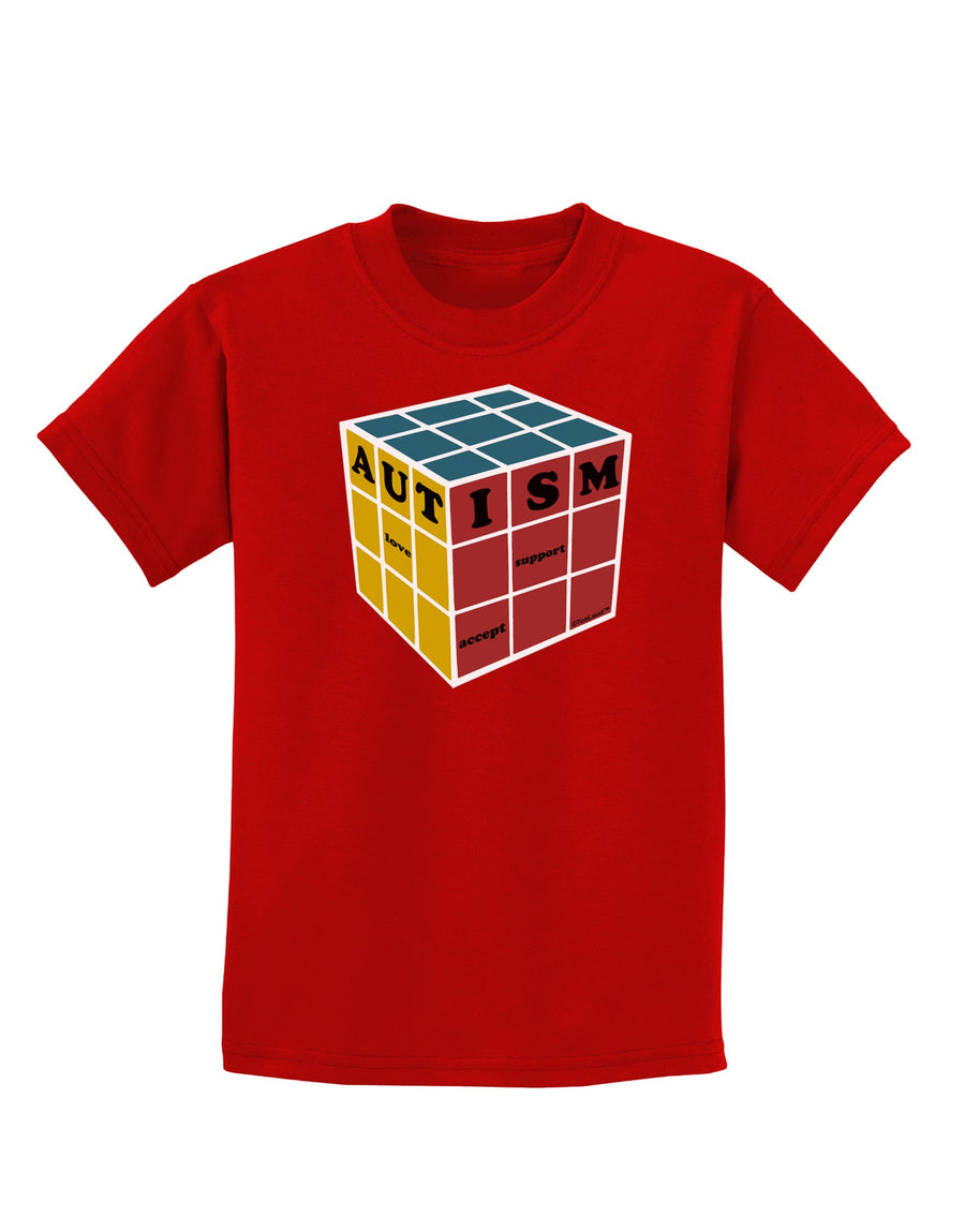 Autism Awareness - Cube Color Childrens Dark T-Shirt-Childrens T-Shirt-TooLoud-Black-X-Small-Davson Sales