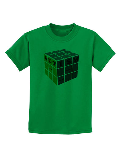 Autism Awareness - Cube Color Childrens T-Shirt-Childrens T-Shirt-TooLoud-Kelly-Green-X-Small-Davson Sales