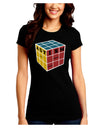Autism Awareness - Cube Color Juniors Crew Dark T-Shirt-T-Shirts Juniors Tops-TooLoud-Black-Juniors Fitted Small-Davson Sales