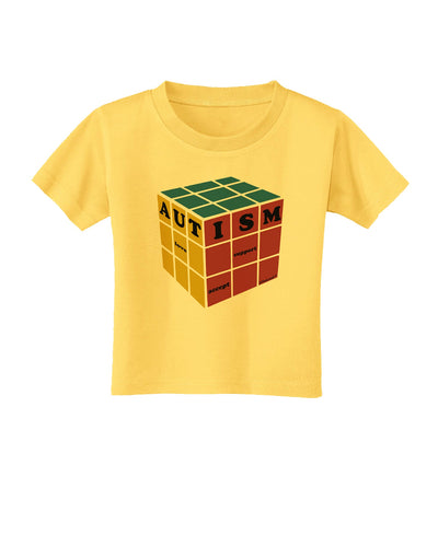 Autism Awareness - Cube Color Toddler T-Shirt-Toddler T-Shirt-TooLoud-Yellow-2T-Davson Sales