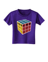 Autism Awareness - Cube Color Toddler T-Shirt Dark-Toddler T-Shirt-TooLoud-Purple-2T-Davson Sales