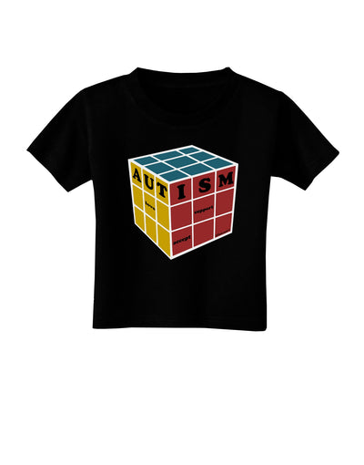 Autism Awareness - Cube Color Toddler T-Shirt Dark-Toddler T-Shirt-TooLoud-Black-2T-Davson Sales