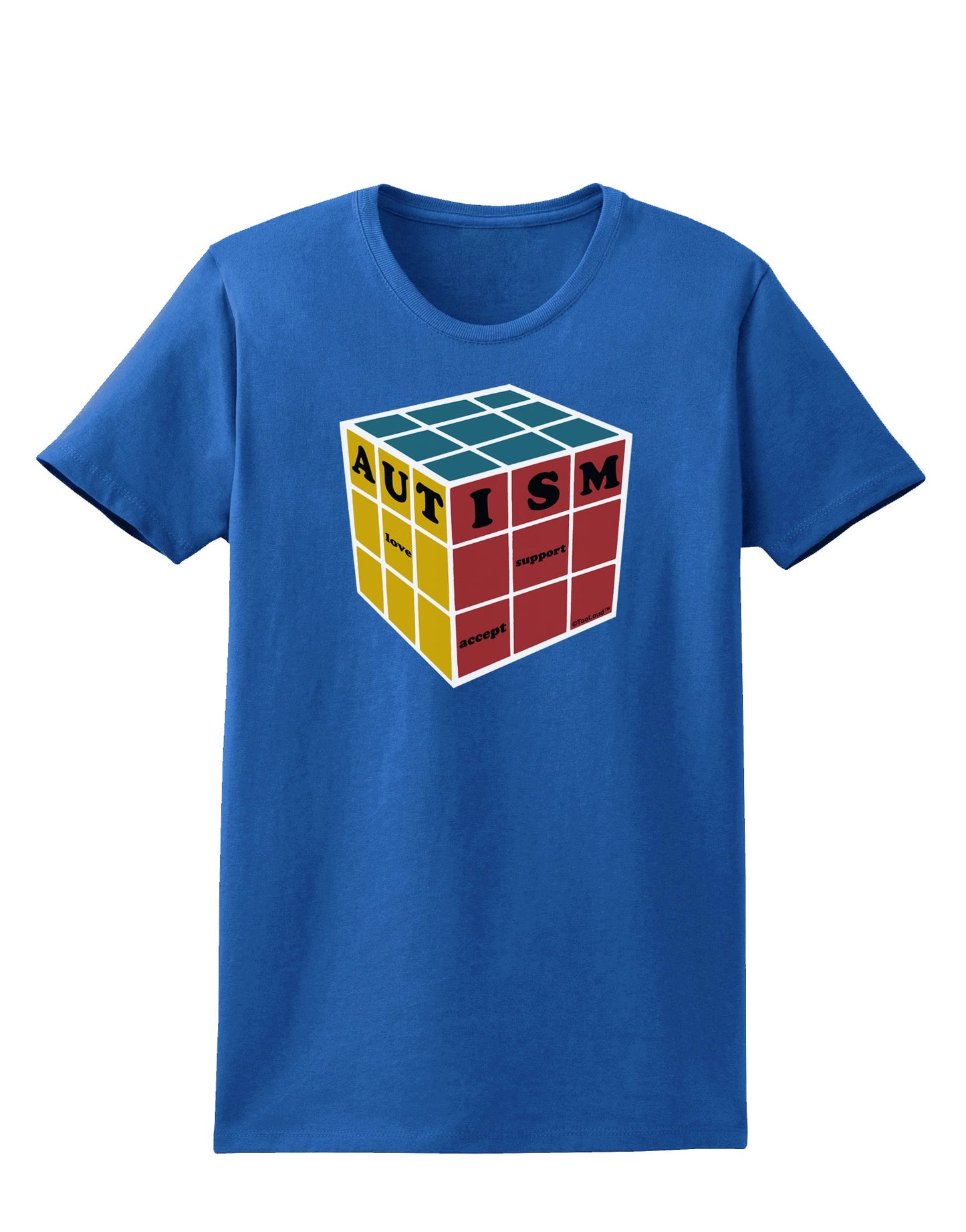 Autism Awareness - Cube Color Womens Dark T-Shirt-TooLoud-Royal-Blue-X-Small-Davson Sales