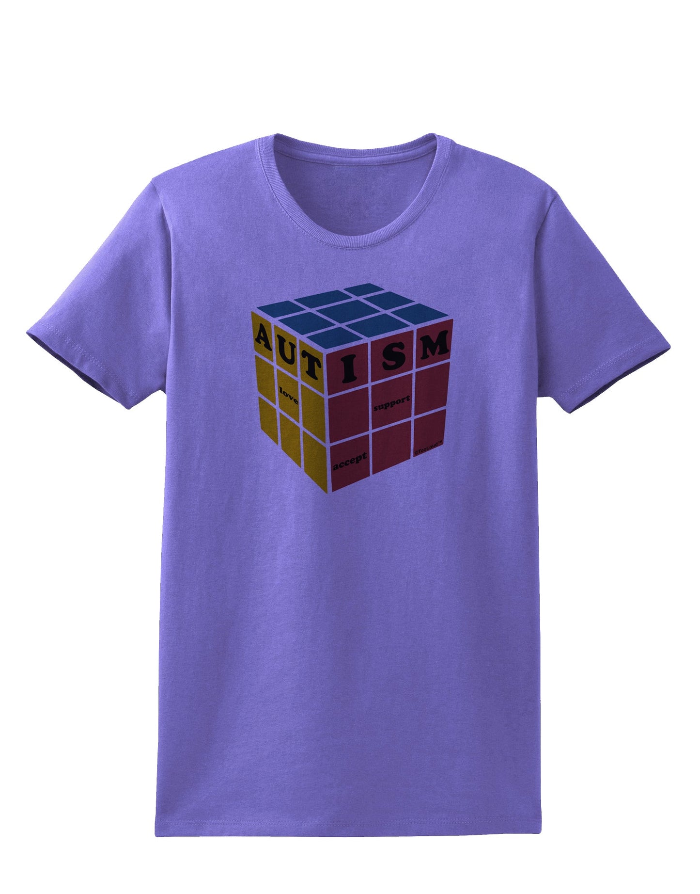 Autism Awareness - Cube Color Womens T-Shirt-Womens T-Shirt-TooLoud-Violet-X-Small-Davson Sales