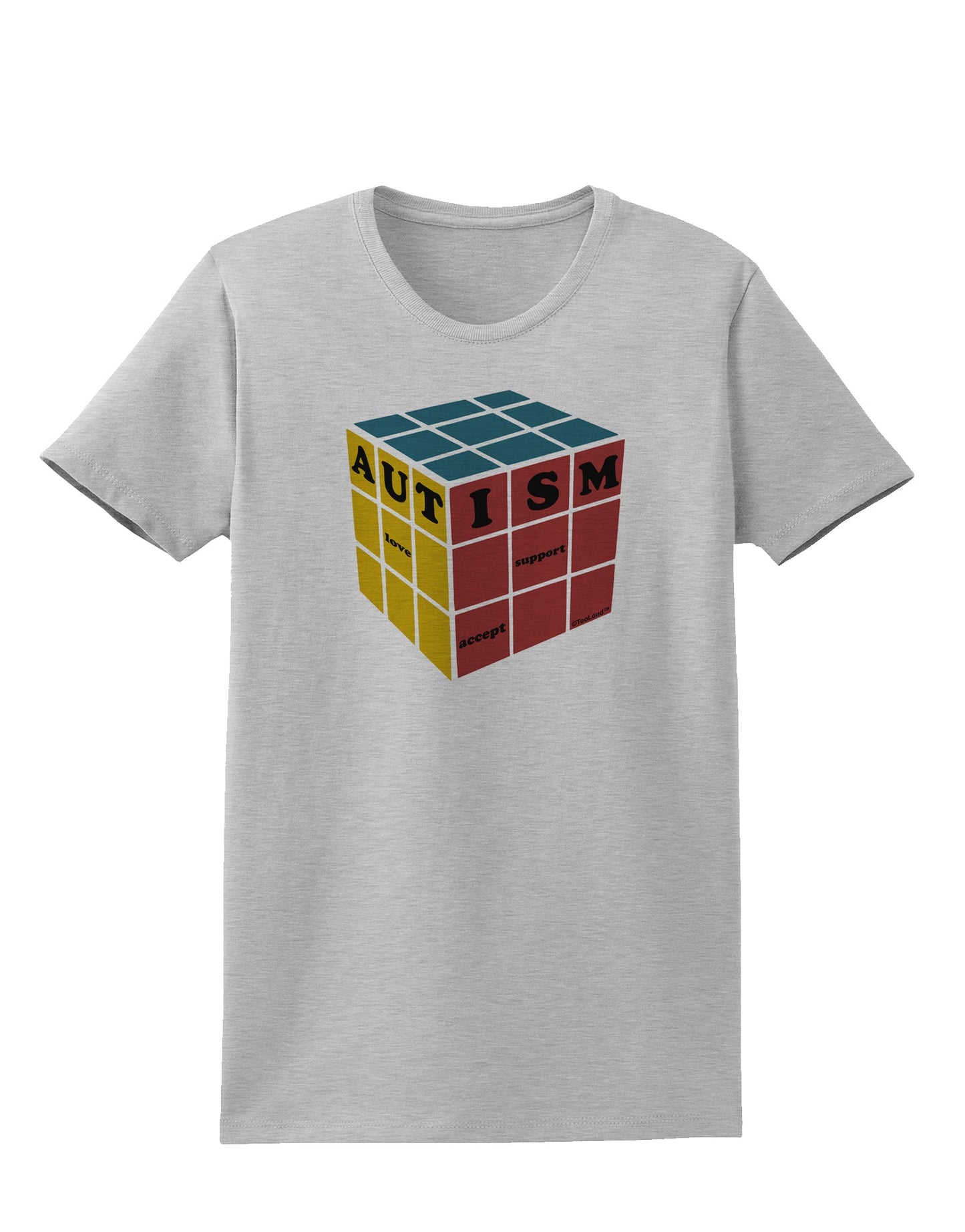 Autism Awareness - Cube Color Womens T-Shirt-Womens T-Shirt-TooLoud-AshGray-X-Small-Davson Sales