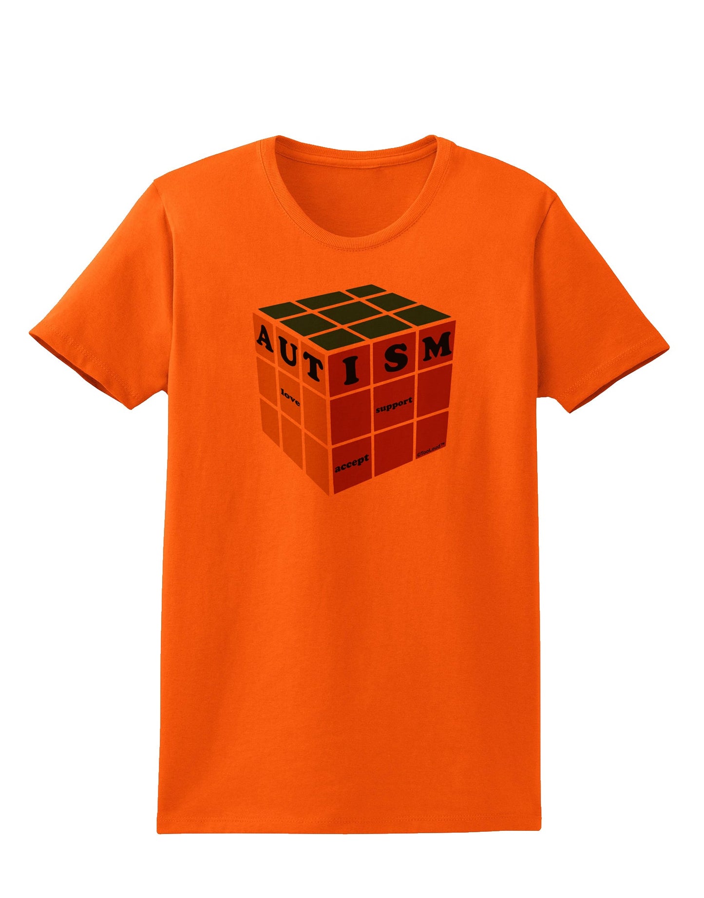Autism Awareness - Cube Color Womens T-Shirt-Womens T-Shirt-TooLoud-Orange-X-Small-Davson Sales