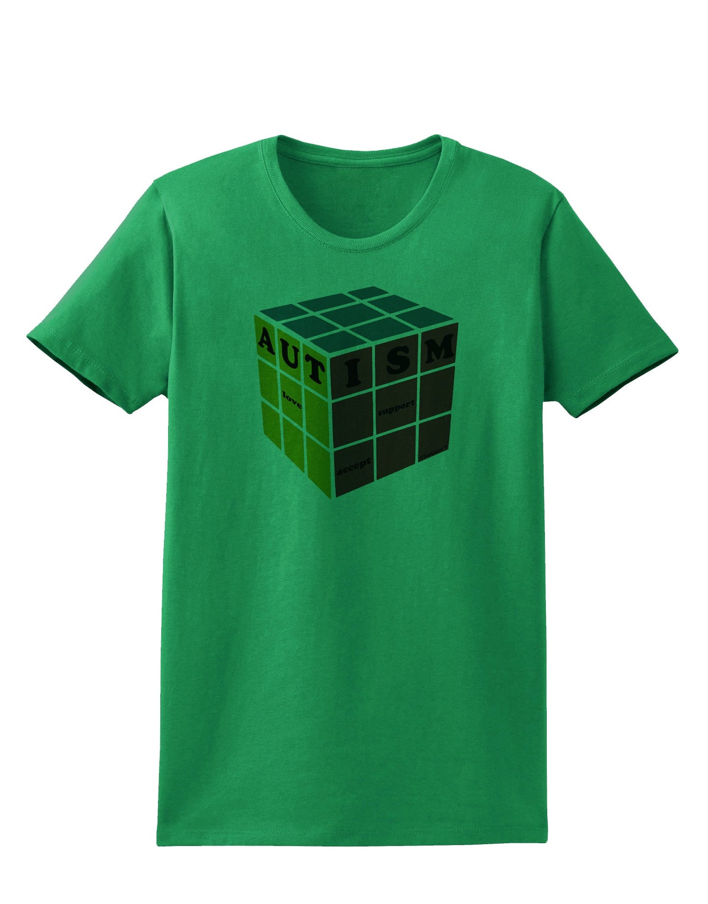 Autism Awareness - Cube Color Womens T-Shirt-Womens T-Shirt-TooLoud-Kelly-Green-X-Small-Davson Sales