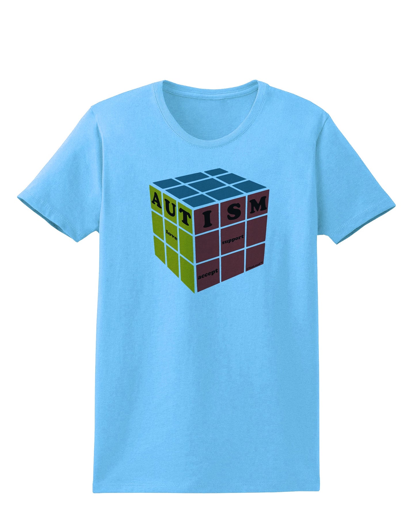 Autism Awareness - Cube Color Womens T-Shirt-Womens T-Shirt-TooLoud-Aquatic-Blue-X-Small-Davson Sales