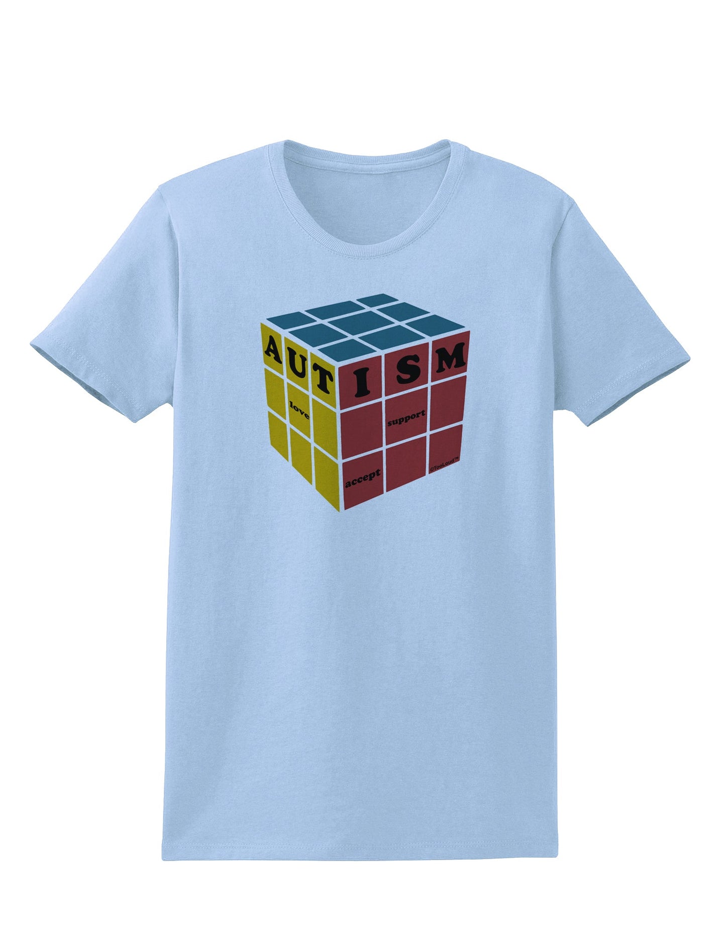 Autism Awareness - Cube Color Womens T-Shirt-Womens T-Shirt-TooLoud-Light-Blue-X-Small-Davson Sales