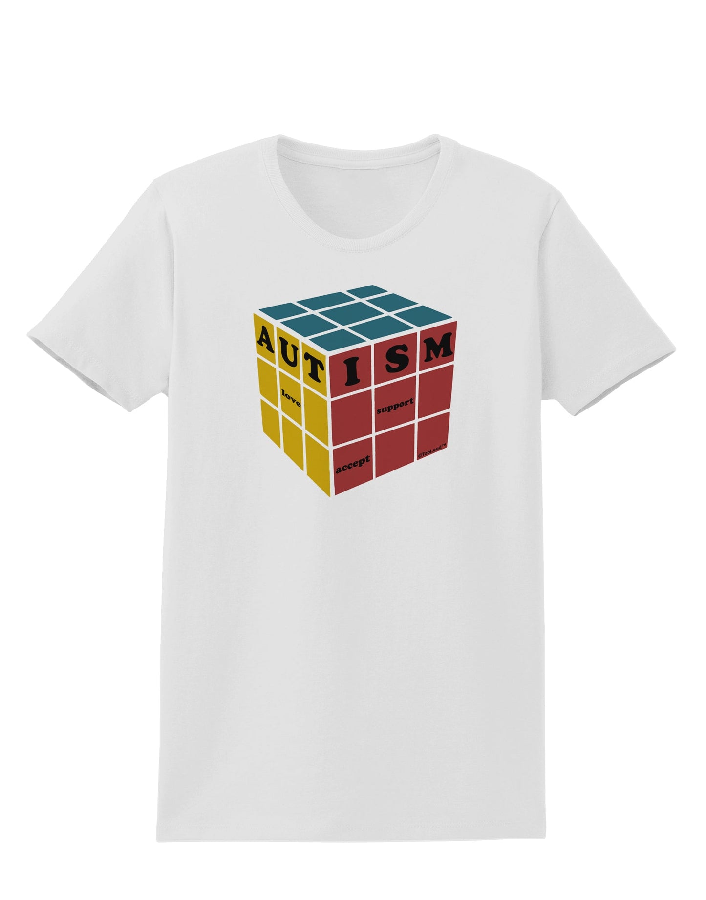 Autism Awareness - Cube Color Womens T-Shirt-Womens T-Shirt-TooLoud-White-X-Small-Davson Sales