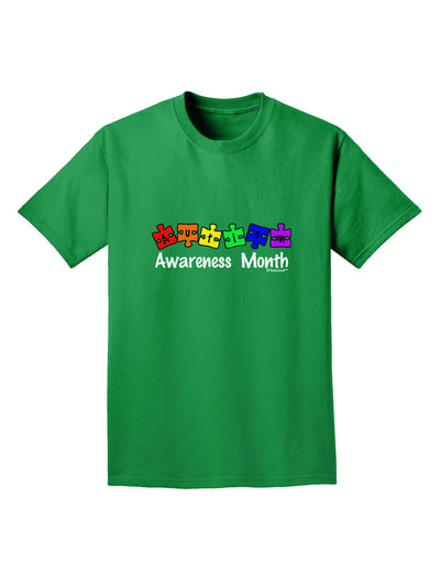 Autism Awareness Month - Colorful Puzzle Pieces Adult Dark T-Shirt by TooLoud