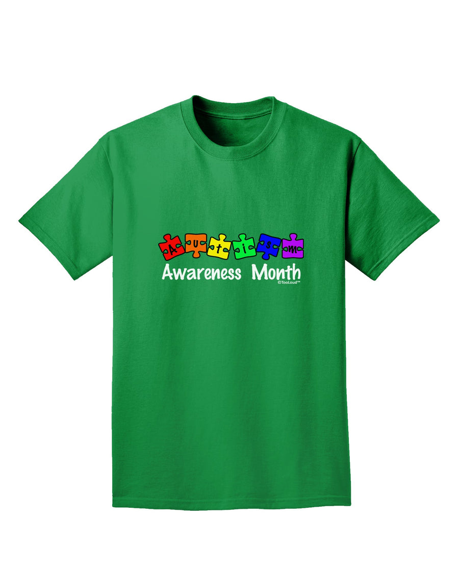 Autism Awareness Month - Colorful Puzzle Pieces Adult Dark T-Shirt by TooLoud-Mens T-Shirt-TooLoud-Purple-Small-Davson Sales