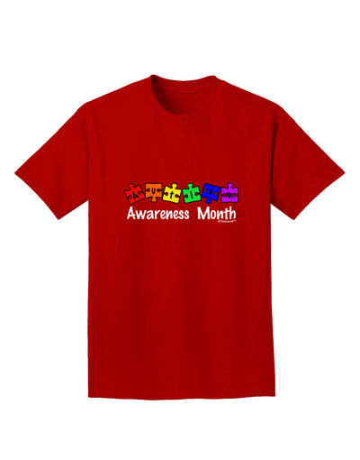 Autism Awareness Month - Colorful Puzzle Pieces Adult Dark T-Shirt by TooLoud-Mens T-Shirt-TooLoud-Red-Small-Davson Sales