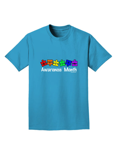 Autism Awareness Month - Colorful Puzzle Pieces Adult Dark T-Shirt by TooLoud-Mens T-Shirt-TooLoud-Turquoise-Small-Davson Sales