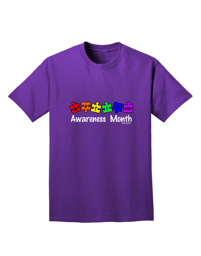 Autism Awareness Month - Colorful Puzzle Pieces Adult Dark T-Shirt by TooLoud