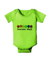 Autism Awareness Month - Colorful Puzzle Pieces Baby Romper Bodysuit by TooLoud-Baby Romper-TooLoud-Lime-Green-06-Months-Davson Sales