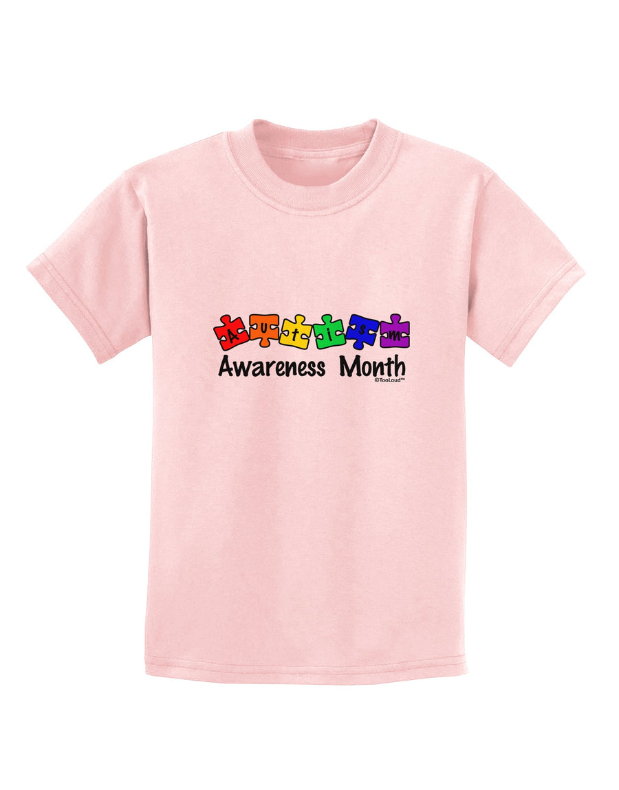 Autism Awareness Month - Colorful Puzzle Pieces Childrens T-Shirt by TooLoud-Childrens T-Shirt-TooLoud-White-X-Small-Davson Sales