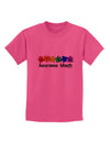 Autism Awareness Month - Colorful Puzzle Pieces Childrens T-Shirt by TooLoud-Childrens T-Shirt-TooLoud-Sangria-X-Small-Davson Sales