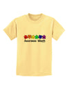 Autism Awareness Month - Colorful Puzzle Pieces Childrens T-Shirt by TooLoud-Childrens T-Shirt-TooLoud-Daffodil-Yellow-X-Small-Davson Sales