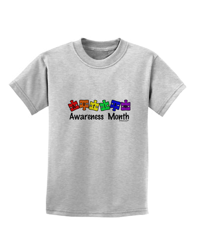 Autism Awareness Month - Colorful Puzzle Pieces Childrens T-Shirt by TooLoud-Childrens T-Shirt-TooLoud-AshGray-X-Small-Davson Sales