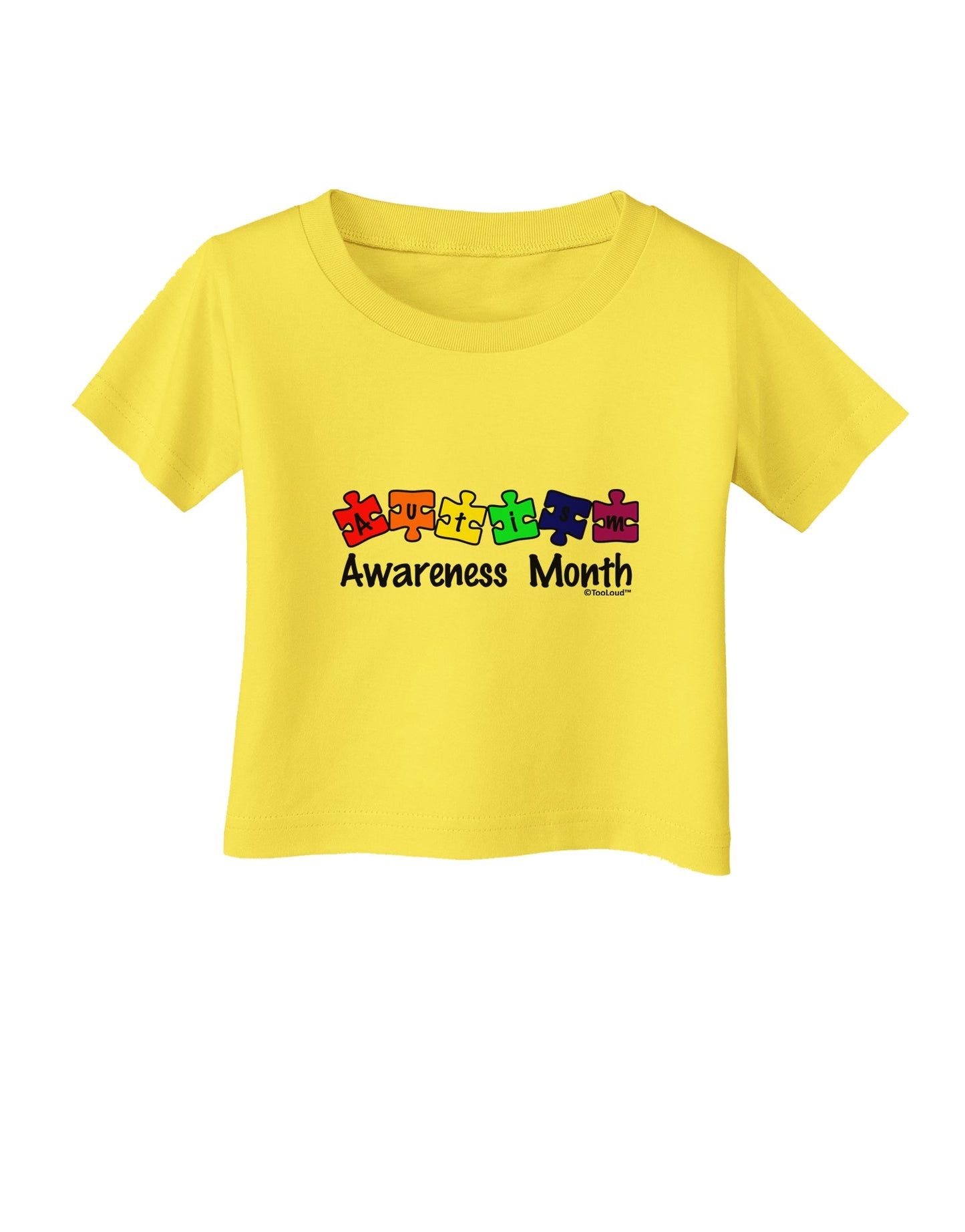 Autism Awareness Month - Colorful Puzzle Pieces Infant T-Shirt by TooLoud-Infant T-Shirt-TooLoud-Yellow-06-Months-Davson Sales