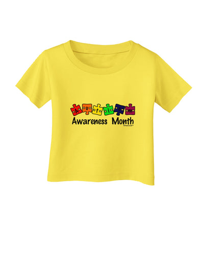 Autism Awareness Month - Colorful Puzzle Pieces Infant T-Shirt by TooLoud-Infant T-Shirt-TooLoud-Yellow-06-Months-Davson Sales