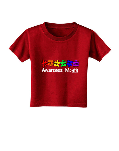 Autism Awareness Month - Colorful Puzzle Pieces Toddler T-Shirt Dark by TooLoud-Toddler T-Shirt-TooLoud-Red-2T-Davson Sales