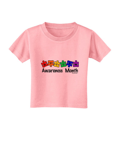 Autism Awareness Month - Colorful Puzzle Pieces Toddler T-Shirt by TooLoud-Toddler T-Shirt-TooLoud-Candy-Pink-2T-Davson Sales