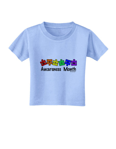 Autism Awareness Month - Colorful Puzzle Pieces Toddler T-Shirt by TooLoud-Toddler T-Shirt-TooLoud-Aquatic-Blue-2T-Davson Sales