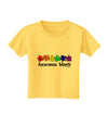 Autism Awareness Month - Colorful Puzzle Pieces Toddler T-Shirt by TooLoud-Toddler T-Shirt-TooLoud-Yellow-2T-Davson Sales