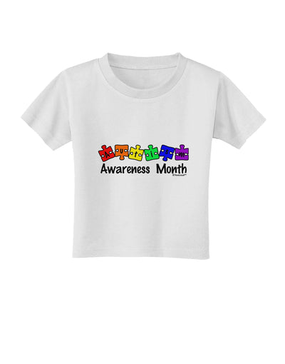 Autism Awareness Month - Colorful Puzzle Pieces Toddler T-Shirt by TooLoud-Toddler T-Shirt-TooLoud-White-2T-Davson Sales