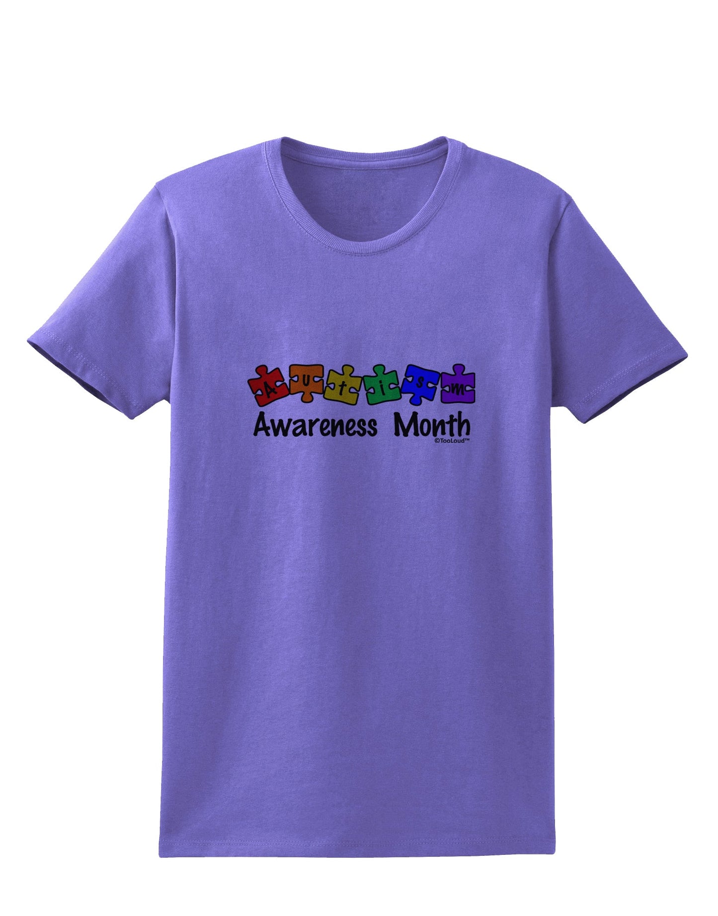 Autism Awareness Month - Colorful Puzzle Pieces Womens T-Shirt by TooLoud-Womens T-Shirt-TooLoud-Violet-X-Small-Davson Sales