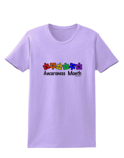 Autism Awareness Month - Colorful Puzzle Pieces Womens T-Shirt by TooLoud-Womens T-Shirt-TooLoud-Lavender-X-Small-Davson Sales