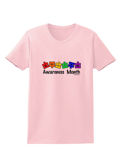 Autism Awareness Month - Colorful Puzzle Pieces Womens T-Shirt by TooLoud-Womens T-Shirt-TooLoud-PalePink-X-Small-Davson Sales