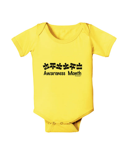 Autism Awareness Month - Puzzle Pieces Baby Romper Bodysuit by TooLoud-Baby Romper-TooLoud-Yellow-06-Months-Davson Sales