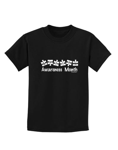 Autism Awareness Month - Puzzle Pieces Childrens Dark T-Shirt by TooLoud-Childrens T-Shirt-TooLoud-Black-X-Small-Davson Sales