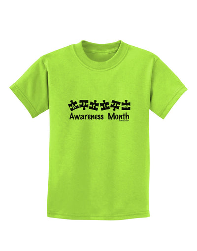 Autism Awareness Month - Puzzle Pieces Childrens T-Shirt by TooLoud-Childrens T-Shirt-TooLoud-Lime-Green-X-Small-Davson Sales