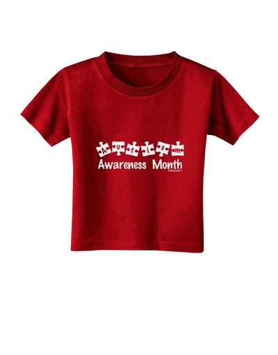 Autism Awareness Month - Puzzle Pieces Toddler T-Shirt Dark by TooLoud-Toddler T-Shirt-TooLoud-Red-2T-Davson Sales