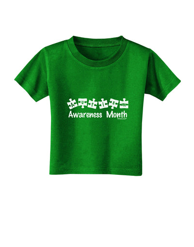 Autism Awareness Month - Puzzle Pieces Toddler T-Shirt Dark by TooLoud-Toddler T-Shirt-TooLoud-Clover-Green-2T-Davson Sales