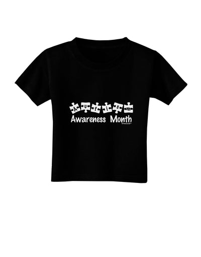 Autism Awareness Month - Puzzle Pieces Toddler T-Shirt Dark by TooLoud-Toddler T-Shirt-TooLoud-Black-2T-Davson Sales