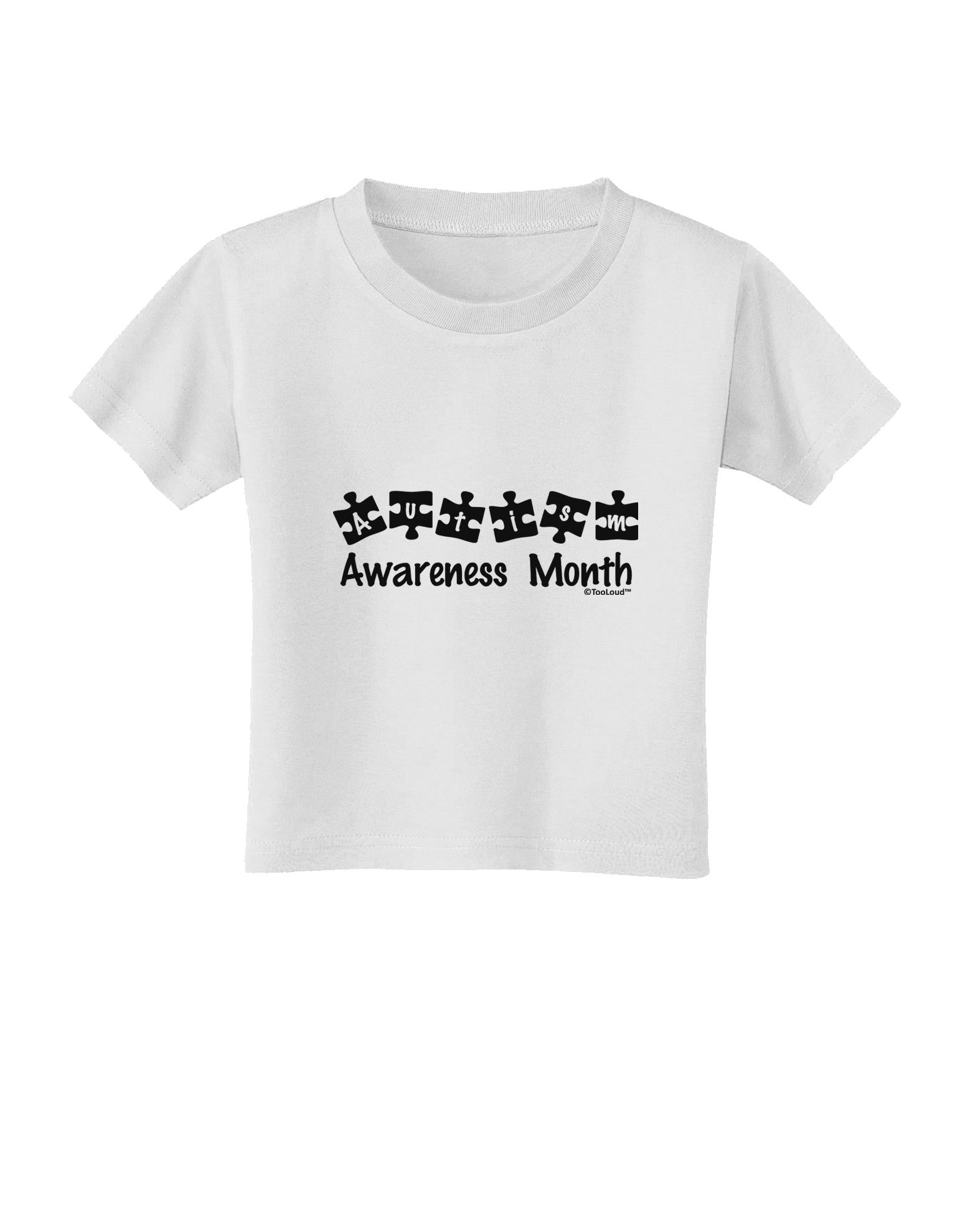 Autism Awareness Month - Puzzle Pieces Toddler T-Shirt by TooLoud-Toddler T-Shirt-TooLoud-White-2T-Davson Sales