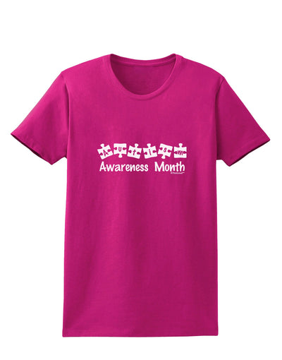 Autism Awareness Month - Puzzle Pieces Womens Dark T-Shirt by TooLoud-Womens T-Shirt-TooLoud-Hot-Pink-Small-Davson Sales