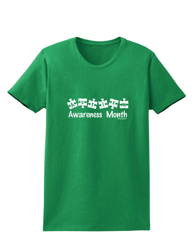 Autism Awareness Month - Puzzle Pieces Womens Dark T-Shirt by TooLoud-Womens T-Shirt-TooLoud-Kelly-Green-X-Small-Davson Sales